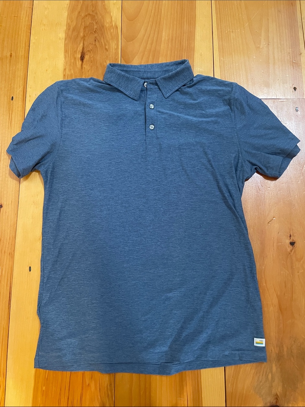 Vuori Men's Polo Shirt in Heather Blue
